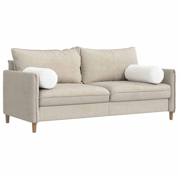 vidaXL Blazine 2 pcs Bela Ø 25 x 70 cm blago