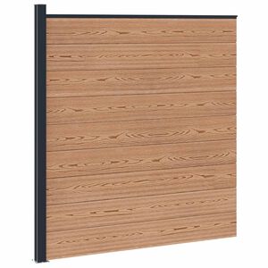vidaXL Komplet ograj 175 x 186 cm WPC in aluminij Rjava