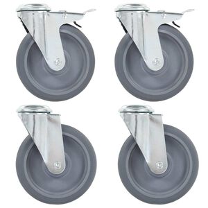 vidaXL Gibljiva kolesa z luknjami za sornik 4 kosi 125 mm