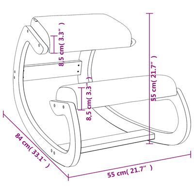 vidaXL Klečalni stol krem 55x84x55 cm vezana plošča breza