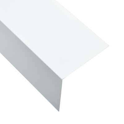 vidaXL Kotne plošče L-oblike 90° 5 kosov bele 170 cm 100x100 mm