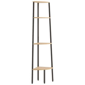 vidaXL 4-nadstropna kotna polica svetlo rjava in črna 45,5x31,5x150 cm