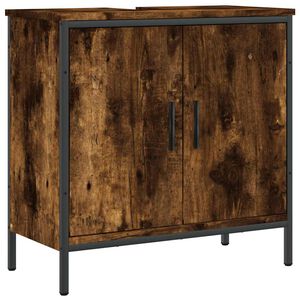 vidaXL Omarica za umivalnik dimljeni hrast 60x30x60 cm inženirski les