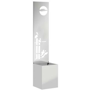 vidaXL Zaslon za zasebnost v vrtu srebrna 32 x 140 cm Pocinkano jeklo