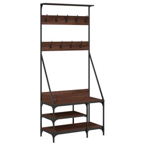 vidaXL Regal za oblačila s prostorom za čevlje rjav hrast 80x40x184 cm