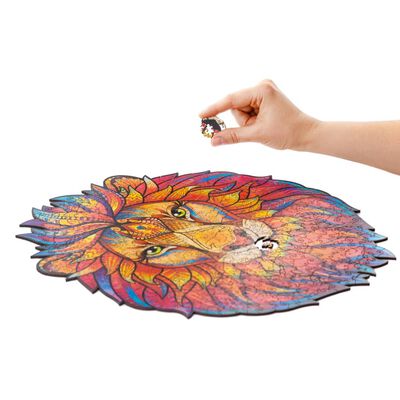UNIDRAGON Lesena sestavljanka 327-delna Mysterious Lion 31x40 cm