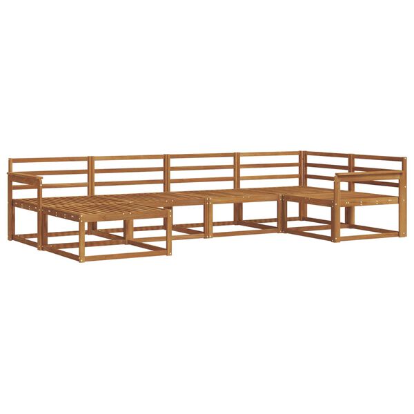 vidaXL Zunanja garnitura za sedenje 6 pcs Naravna Masiven les akacije