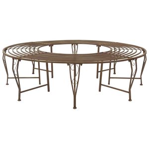 vidaXL Banka Dreves 8-&Scaron;tevilo sedežev &Oslash; 160 x 44 cm Jeklo Antik rjava