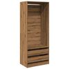 vidaXL Garderobna omara artisan hrast 80x50x200 cm inženirski les