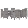 vidaXL Komplet za jedilnico v vrtu 7 pcs Svetlo siva Polt rattan