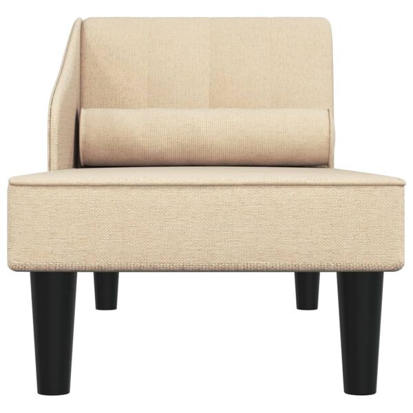 vidaXL Počivalnik z vzglavnikom krem blago