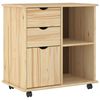 vidaXL Gležnji kabinet 63,5 x 39 x 65,5 cm Masivno borovo les Rjava