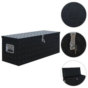 vidaXL Skrinja iz aluminija 1085x370x400 mm črna