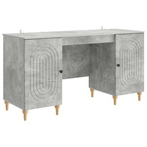 vidaXL Miza Betonsko siva 142,5 x 50 x 75 cm Inženirski les