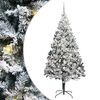 vidaXL Umestno božično drevo Bela 210 cm PVC, jeklo in plastika
