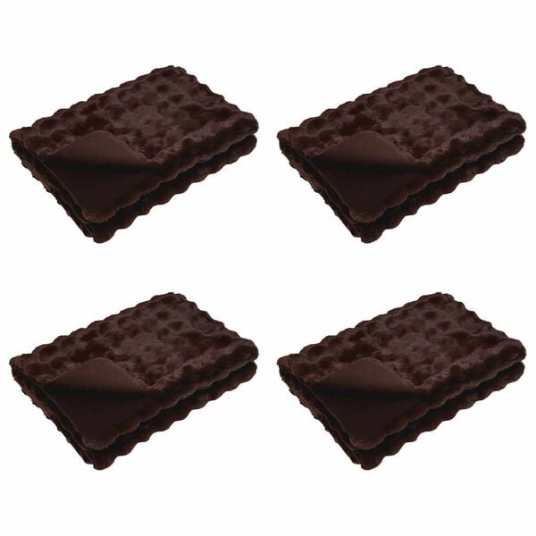 vidaXL Dežnik iz umetnega zajčjega krzna 4 pcs Kamel 220 x 240 cm