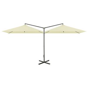 vidaXL Dvojni senčnik z jeklenim drogom pe&scaron;čen 600x300 cm
