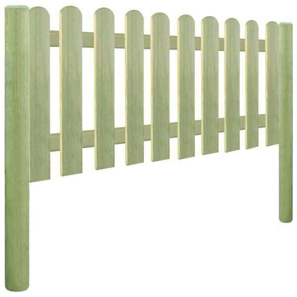 vidaXL Ograja iz impregnirane borovine 5,1 m 80 cm 6/9 cm