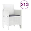 vidaXL Komplet za jedilnico v vrtu 13 pcs Bela Polt rattan