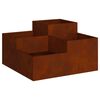 vidaXL Vrtni lonček Rjav 80 x 80 x 48 cm Vremensko odporno jeklo
