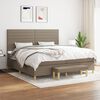 vidaXL Box spring postelja z vzmetnico taupe 200x200 cm blago