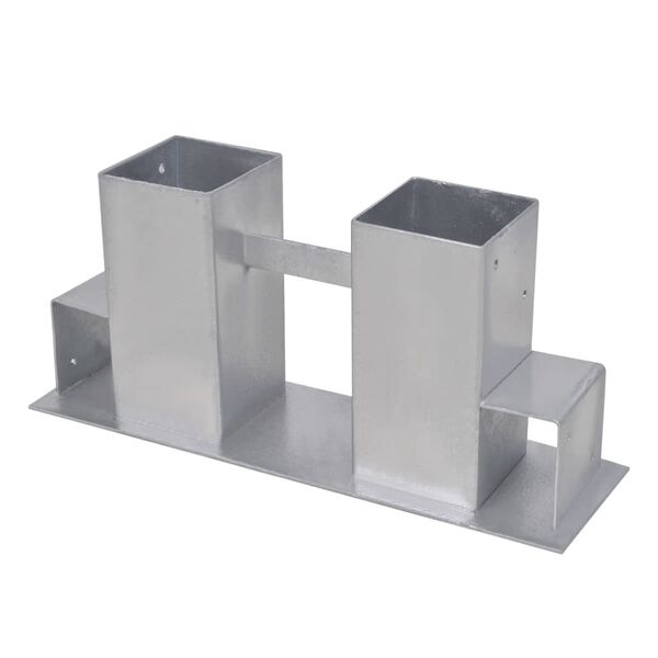 vidaXL Podpora za zlaganje drv 4 kosi jeklo srebrna