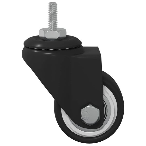 vidaXL Vrteče kolesce 12 pcs Črna 40,4 x 40,4 x 19,7 mm