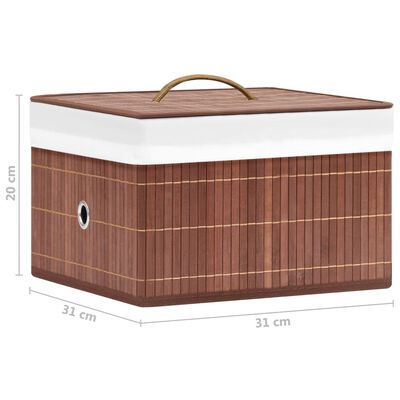 vidaXL Škatle za shranjevanje iz bambusa 4 kosi rjave