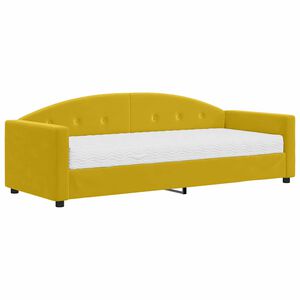 vidaXL Dnevna postelja z vzmetnico rumena 80x200 cm žamet