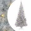 vidaXL Božično drevo med 300 LED z stojalom srebrna 240 cm PET