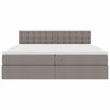 vidaXL Postelja s shranjevanjem Taupe 200 x 200 cm Umjetno usnje