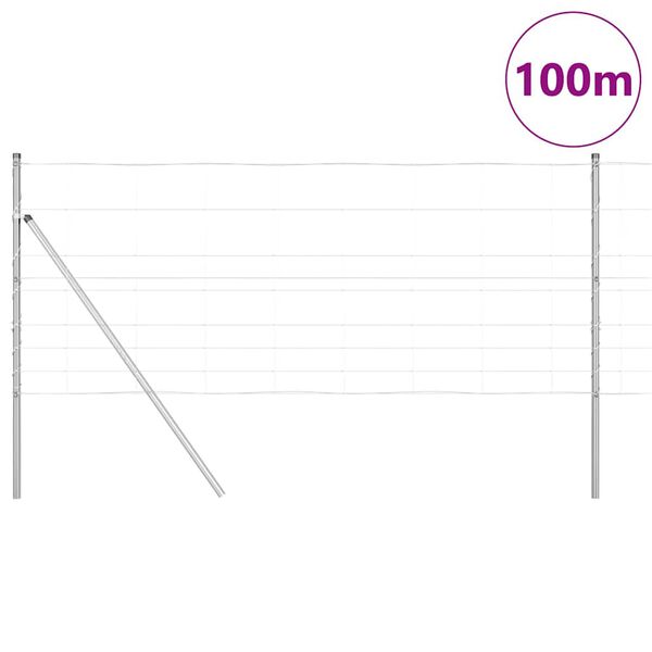 vidaXL Steber ograje. Cinkano 100 x 1 m Jeklo