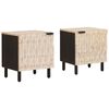 vidaXL Nočna omarica 2 kos Bela 40 x 33 x 46 cm Masiven les manga