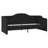 vidaXL Dnevna postelja USB črno blago 90x200 cm