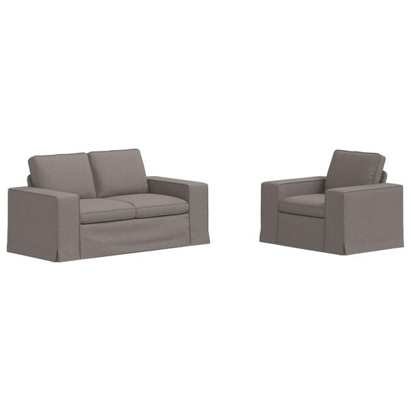 vidaXL Kavč 2 pcs Taupe 182 x 80 x 82 cm blago