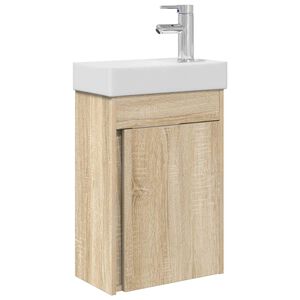 vidaXL Kopalni&scaron;ka omarica s tapo Sonoma hrast 40,5 x 22,5 x 62 cm