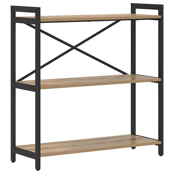 vidaXL Knjižna polica Umetni hrast 80 x 30 x 85 cm Konstruiran les