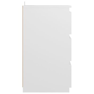 vidaXL Nočna omarica bela 40x35x62,5 cm konstruiran les