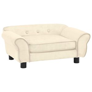 vidaXL Pasji kavč krem 72x45x30 cm iz pli&scaron;a