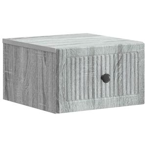 vidaXL Stenski nočni omarici s predalom Siva Sonoma 33 x 34,5 x 20 cm
