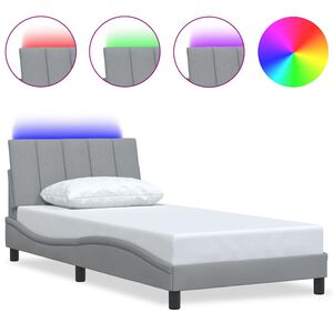 vidaXL Posteljni okvir brez vzmetnice Hanko svetlo siv 100x200 cm blago