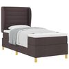 vidaXL Postelja z vzmetnico z vzmetnico Temno rjava 200 x 90 cm blago