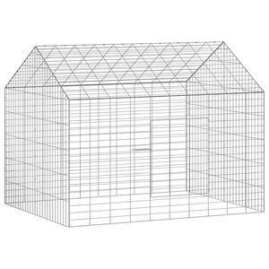 vidaXL Kletka za zajce srebrna 100 x 78 x 78 cm Cinkana jeklena