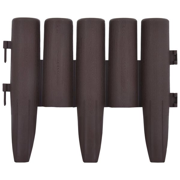 vidaXL Obroba za travo 36 kosov rjava 10 m PP