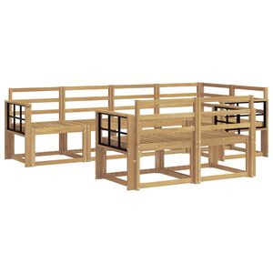 vidaXL Zunanja garnitura za sedenje 7 pcs Bela Masiven les akacije