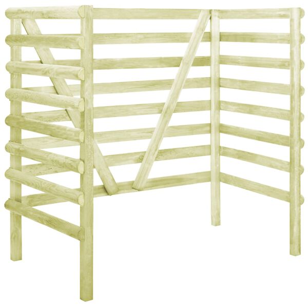 vidaXL Dvojna lopa za smetnjake zelena 140x80x150 cm borovina