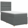 vidaXL Postelja boxspring z vzmetnico Temno siva 80 x 200 cm Blago