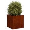 vidaXL Planter Rusty 40x40x40 cm Vremensko odporno jeklo