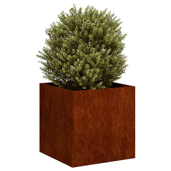 vidaXL Planter Rusty 40x40x40 cm Vremensko odporno jeklo