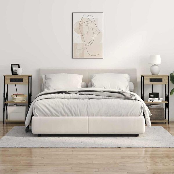 vidaXL Nočna omarica s polico 2 pcs Sonoma hrast 41 x 31 x 76 cm